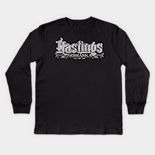 Vintage Hastings, NE Kids Long Sleeve T-Shirt